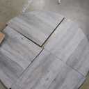 GarveeHome 47-inch Round Dining Table for 4-6 People, Farmhouse Kitchen Table with Diamond Metal Base, Industrial Wood Circle Dinner Table for Dining Room, Kitchen, Living Room, Grey