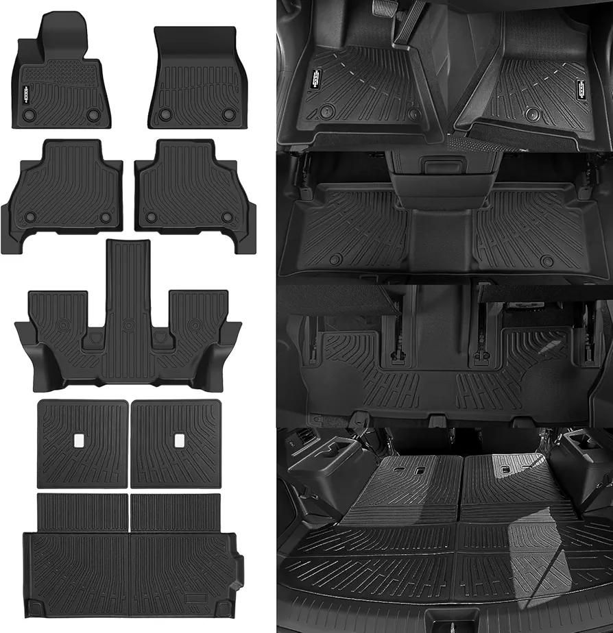 All Weather Floor Mats Fit for 2019-2024 2025 BMW X7 6-Seater Floor Mats & Trunk Mat & Backrest Mats Replacement for BMW X7 Accessories Odorless Anti-Slip Floor Liner