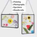 TLBTEK 2 pcs Black Hanging Photo Frame, 5x7 inch Double Glass Frame for Pressed Flowers,Clear DIY Vintage Artwork Display Frame Wall Mounted Photos Framehorizontal+vertical