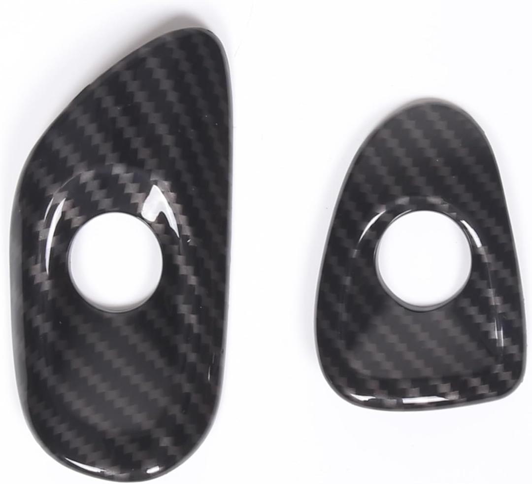 Door Lock Switch Button Frame Compatible with Chevy Corvette C6 2005-2013, Inner Door Push Button Trim, Door Release Switch Button Trim Cover Bezel Decoration Accessories, ABS (Carbon Fiber)