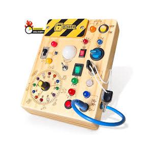 Busy Board,Montessori Toys for 1-3 Years Old, Wooden Toddler Toys, Autism Sensor