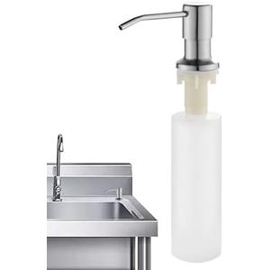 Sink Soap Dispenser Pump, Refillable Sink Dish Soap Dispenser, Stainless Steel Decorative Foam Pump with Extension Tube for Hand Lotion Shampoo Counter Top Bathroom