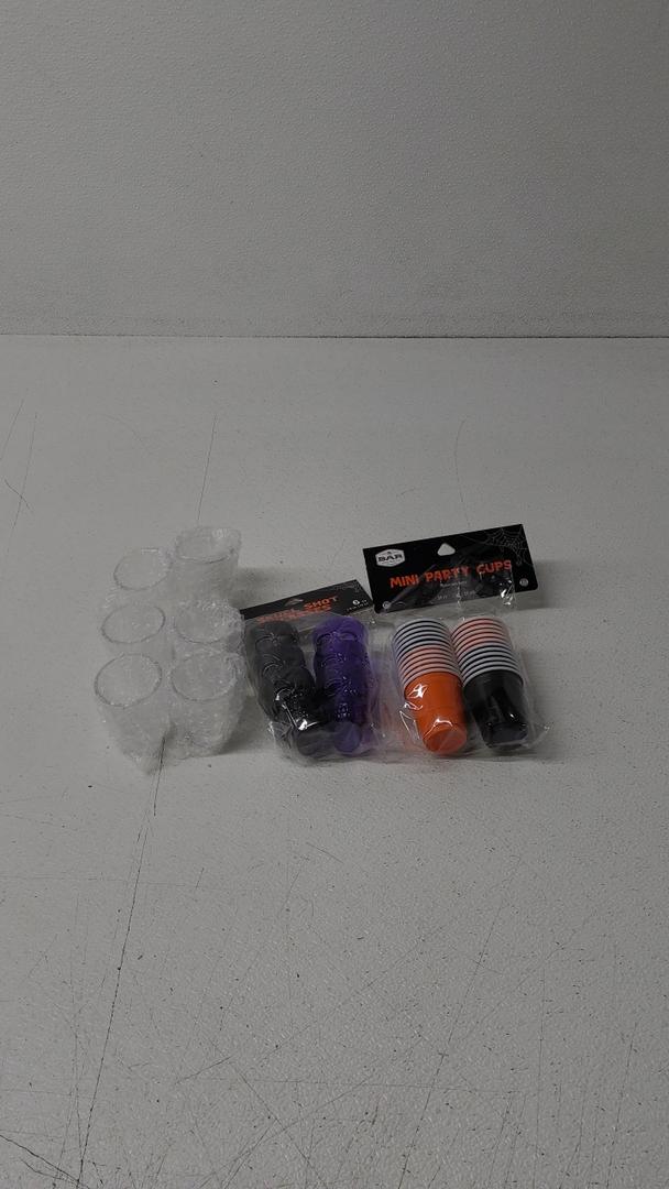 Skull Shot Glasses 6ct,  Mini parts Cups 24 ct and Shot Glasses 6 ct Skull Shot Glasses 6ct,  Mini parts Cups 24 ct and Shot Glasses 6 ct
