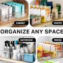 Simple Houseware 4 Pcs Kitchen Clear Bin Storage Organizer, 15" x 8" x 3.75"