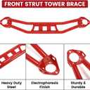 KUAFU Strut Tower Brace Compatible with 2008-2023 Dodge Challenger Front Twin Tube Design Red Steel Powder Coated