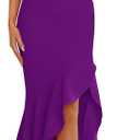 PRETTYGARDEN Wedding Guest Dresses for Women 2026 Summer Formal Gala Maxi Dress Ruffle Mermaid Cocktail Long Dresses (Purple, S)