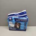 American Kennel Club Male Dog Wrap, Disposable Diapers with Wetness Indicator, Large, 50 Count (Large Waist 25 - 29.5 in)