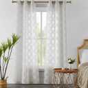 Sheer Window Curtains 2 Panels 38" W x 84" L (76" W) Linen Textured Curtains & Drapes for Living Room, Bedroom, Farmhouse Curtains, Boho Decor, Light Filtering Window Treatments with Grommets