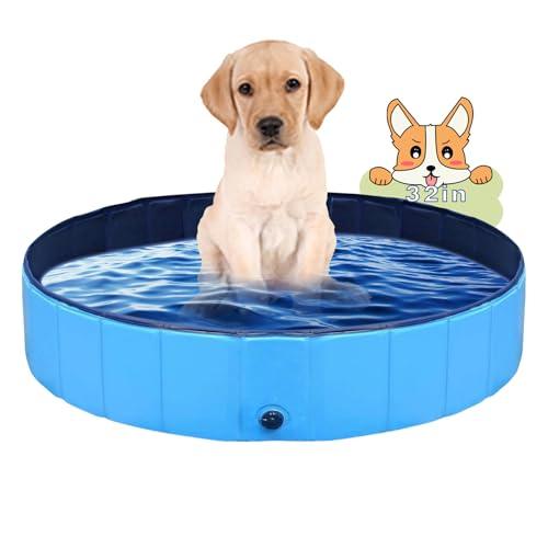 PJZP Dog Pool Foldable pet Pool Dog Swimming Pool Portable Suitable for Indoor and Outdoor use (32x8in)