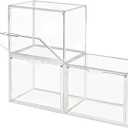 Clear Storage Bin with Lid Box with Magnetic Door 3 Pack