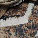 vctops Vintage Jacquard Sofa Covers for Sectional Sofa Floral Pattern Fringe Couch Cover for Dogs Loveseat Covers Futon Cover L Shaped Cover Washable Couch Protector (Coffee Floral,91"x118")