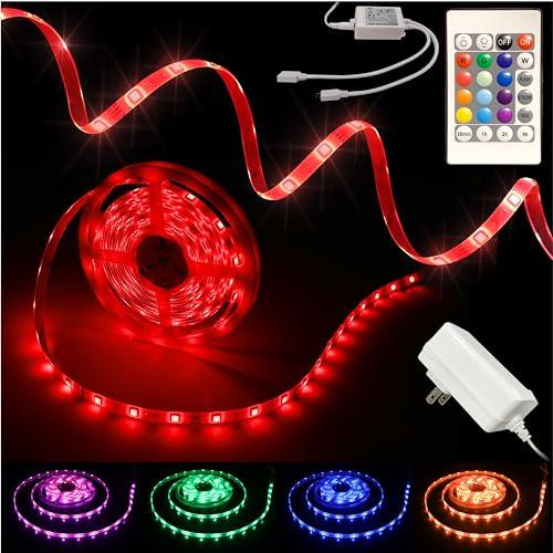 L5L3D LED Strip Lights, 16.4FT / 5M RGB Light Strip with Remote & Power Supply, PU Coating ETL 12V DC Adapter Color Changing Strip Lights for Bedroom, Kitchen, Monitor, TV, Home Decor