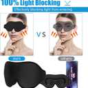 Sleep Mask 100% Light Blocking Eye Mask for Sleeping 3D Memory Foam Eye Covers with Adjustable Strap Night Blindfold for Men Women Black
