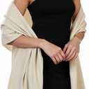 Women's Scarf Pashmina Shawls and Wraps for Evening Dress Wedding Bridal Bridesmaid Winter Warm Long Large Scarves (Beige)