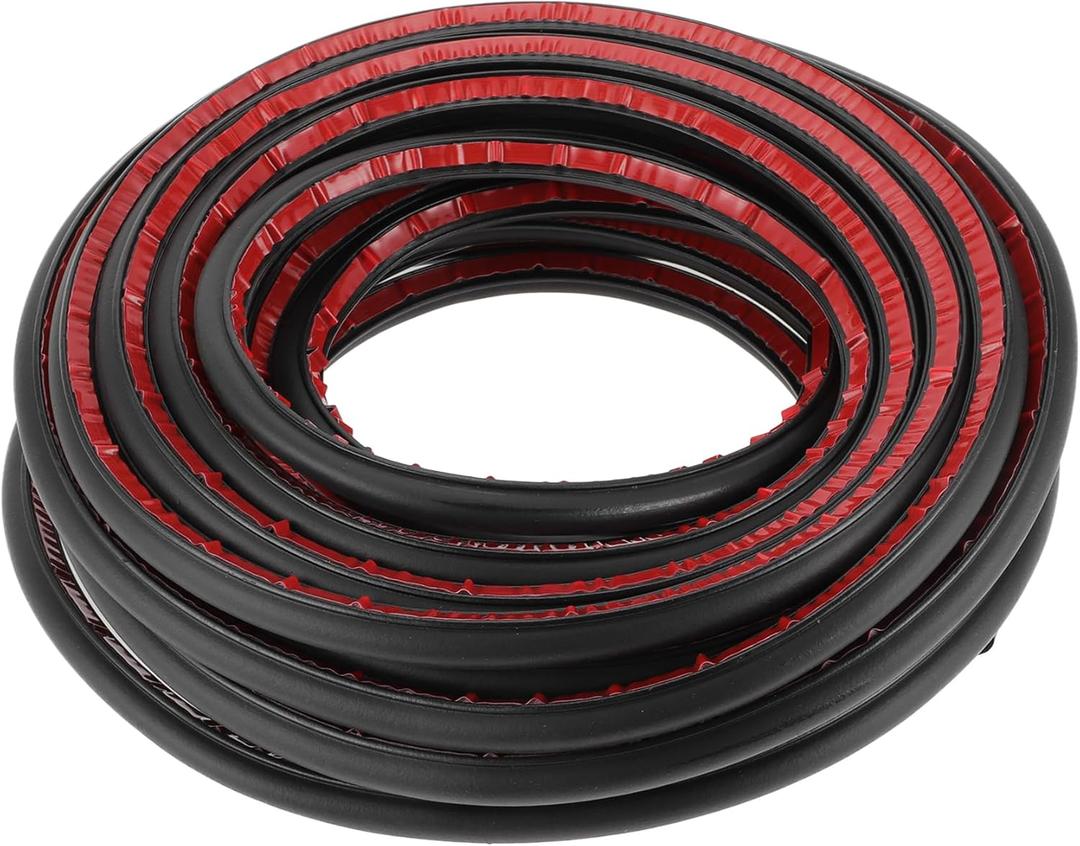 Motoforti Universal Car Weatherstrip Door Weather Stripping Edge Trim Seal Strip Self Adhesive Weather Seal Strip for Car Door, 39Ftx0.39", D-Shape, EPDM, Black