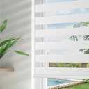 Joydeco Cordless Zebra Blinds for Windows, Dual Layer Free-Stop Zebra Shades Privacy Light Control for Day and Night, Light Filtering Sheer Blinds for Indoor Windows, Home (52" x 75" H)