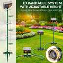 Metal Lawn Sprinkler for Yard with Spike Base, 4 Way Adjustable Mini Turbo Oscillating Sprinkler Head Includes 3 Pack 9.85 Inch Stackable Extension Risers 1/2 Inch Male to Female