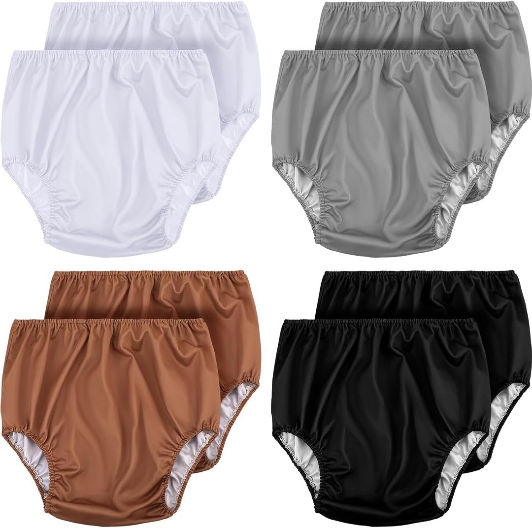 Panitay 8 Pcs Adult Diaper Cover Incontinence Leakproof Plastic Pants Reusable Diapers Cover Waterproof Underwear for Women Men(Multicolored, Medium)