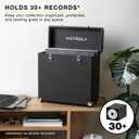 Victrola Collector II (2026 Model) Vinyl Record Storage Case Hold 30+ Vinyl Turntable Records, Heavy-Duty Hardware, Soft Interior Lining, Portable Box with Carry Handle (Brown)