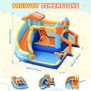 FINCOME Bounce House, Inflatable Bounce House with Water Slide for Kids Indoor & Outdoor, Bouncy Castle with Football Frame, Water Cannon, Basketball Hoop & Ring Toss, Water Slides for Kids Backyard, 12.1 ft x 11.7 ft x 7.5 ft