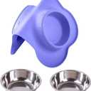Hubulk Pet Dog Bowls 2 Stainless Steel Dog Bowl with No Spill Non-Skid Silicone Mat + Pet Food Scoop Water and Food Feeder Bowls for Feeding Small Medium Large Dogs Cats Puppies (Small, Purple)