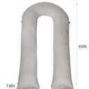 Meiz Pregnancy Pillows for Sleeping, Full Body Pregnancy Pillow with 300TC Comfy Pillowcase & Microfiber Inner Cover- for Back Support - 65 Inch (Grey)