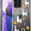 Compatible with iPhone 16 Pro Case Clear Cute for Women - Rugged Phone Cases Funda Protector Cover Skin (White Alpaca Llamas)