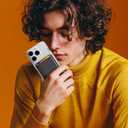 Leather Magnetic Phone Wallet - Mag Wallet RFID, 3 Card Holder For iPhone 12/13/14/15/16 Series, Carbon Fiber Black