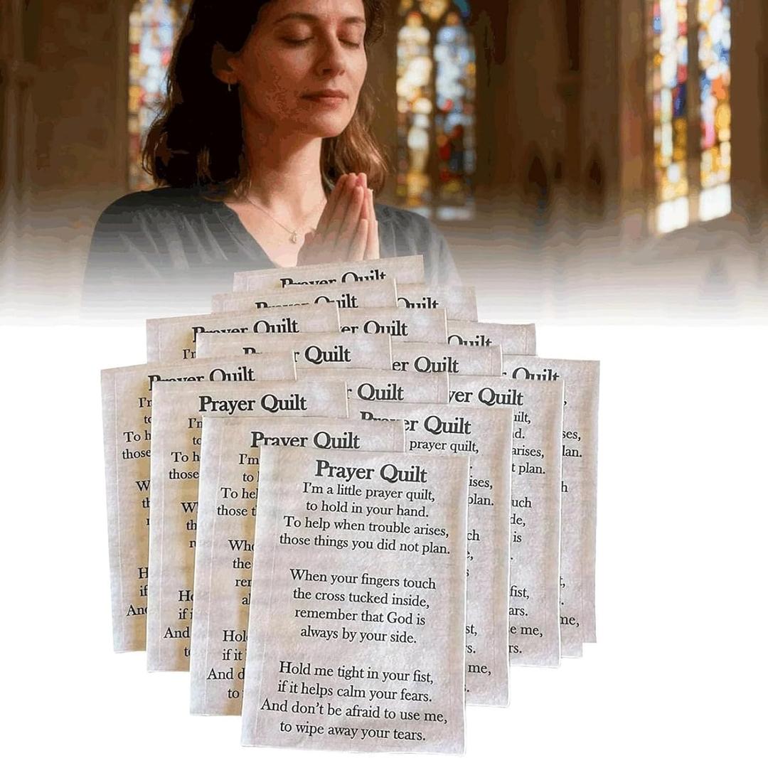 Christian Prayer Quilt with Cross Blessing - Fabric Sewing Project for Prayer Quilt Poem, A Meaningful Gift Suitable for Christians and Sewing Enthusiasts.