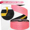 BUCKLOS Bike Handlebar Tape Silicone Bar Tape for Road Bike Comfortable Bicycle Handlebar Tape EVA Bike Grip 2 Pcs Bicycle Drop Bar Wraps Pink-Black