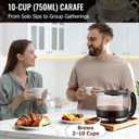 Glass Coffee Carafe Compatible with DeLonghi Espresso Machine, 10 Cup Coffee Pot Replacement Compatible with Models 3066, 3067, 3093, 3094, 3111, 3112, KF140, KF863, Part 7313283649/ AS00000675