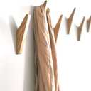 Wall Hooks, 6 Pack Coat Hooks Minimalist Design Heavy Duty Robe Hook Wall Mounted Rustic Wooden Hooks Clothes Hanger Hat Rack Hooks for Hanging Bathroom Towels. (Oak (6 Hooks))