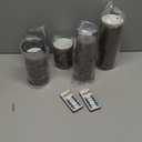 Homemory Gray Flickering Flameless Candles, Battery Operated Acrylic LED Pillar Candles with Remote Control and Timer, Halloween Decor, Set of 5