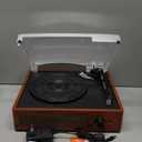 Vinyl Record Player Turntable with Built-in Bluetooth Receiver & 2 Stereo Speakers, 3 Speed 3 Size Portable Retro Record Player for Entertainment and Home Decoration (Orange)