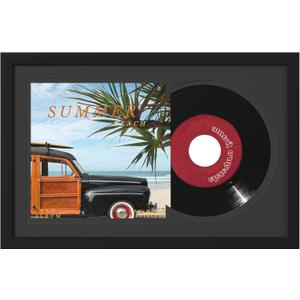 eletecpro 8.8x13.8 Record Frame with Double Mats for Single 7-inch Music Album Cover and Vinyl, 45 rpm (6 7/8")inch Vinyl Record Display for Wall, Classic and Stylish Record Holder for Wall Decor (Black)