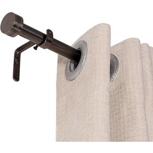 Adjustable Curtain Rods-18 to 45 Inches,1 Inch Modern Metal Drapery Rods,Adjustable Heavy Duty Curtain Pole with Simple End Caps((18"-45"Antique Nickel)