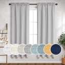 Grey Bedroom Curtains 63 Inch Length for Living Room 2 Panels Rod Pocket Burlap Canvas Look Linen Semi Sheer Dove Gray Light Filtering Curtains for Nursery Teen Boys Room Office Modern Decor 63 Long