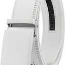 CHAOREN Mens Belt - Mens Ratchet Belt Leather 1 3/8" for Dress Pant - Micro Adjustable Belt Fit Everywhere (Crisp White)