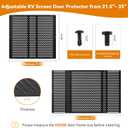 RVZONE RV Screen Door Protector Adjusts from 21.5"- 35", RV Entry Screen Door Grille Adjustable Screen Defender for RV Door Camper Screen Door Protector for Dogs Kids