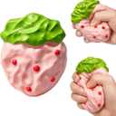 Strawberry Squishy Toy Realistic Extra Soft Strawberry Squeeze Toy, Fidget Fruit for Anxiety Relief, Calming Sensory Play & Office Desk Decor, Fun Gift for Adults Kids