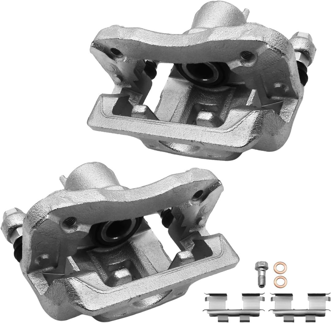 Funire Rear Disc Brake Caliper Assembly with Bracket Compatible with Hyundai Elantra Sedan (2007-2010) L4 2.0L|Rear Driver & Passenger Brake Calipers| Brake Calipers for 19-B3457 & 19-B3456,Set of 2