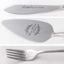 2 x Cake Cutting Set for Wedding, Cake Knife and Server Set with Forks for Mr and Mrs Bridal Shower Gifts (Silver)