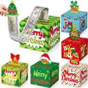 6 Pcs Christmas Money Box Party Supplies Xmas Green and Red Money Gift Box for Cash Pull Merry Christmas Xmas Tree Surprise Gift Holders Party Decors for Kids Girls Boys Holiday Green Cash Dispenser