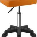 FURWOO Rectangle Rolling Stool with Wheels Height Adjustable Swivel Stool Chair for Spa Salon Massage Pale Brown