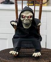 HugOutdoor Animated Halloween Decorations,Rocking Chair Witch Halloween Animatronics,Screaming Sound Glowing Red Eyes,Sound Activated,Scary Halloween Decor Outdoor Indoor (Witch Animatronics)