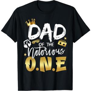 Dad of The Notorious One Old School 1st Hip Hop Birthday T-Shirt, 2XL