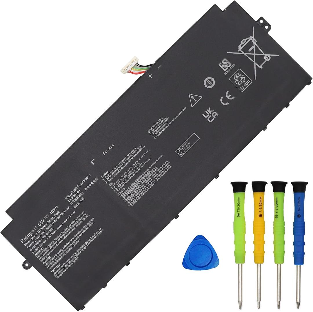 C31N1824-1 Battery Replacement for Asus Chromebook C425 C425T C425TA Flip C433 C433T C433TA Z3400 Series Laptop Battery 0B200-03550000 48Wh