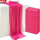 12Pack Hot Pink Table Runner 10Ft Cheesecloth Table Runner Boho Gauze Table Runners Long Cheese Cloth Table Runners for Wedding Party Bridal Shower Thanksgiving Christmas