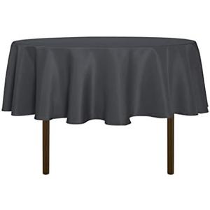 sancua Round Tablecloth - 70 Inch - Water Resistant Spill Proof Washable Polyester Table Cloth Decorative Fabric Table Cover for Dining Tables, Buffet Parties and Camping, Grey