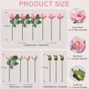 florisso Light Pink Rose Artificial Flowers - 13 Branches Faux Roses for Vase Decor, Wedding Centerpieces & Living Room Accents (Silk Artificial Roses)